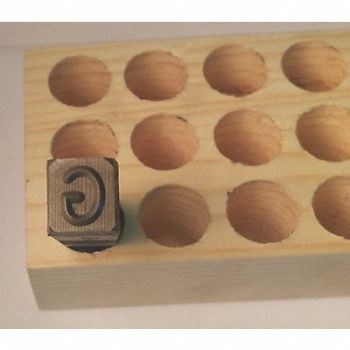 YOUNG BROS. STAMP WORKS Hand Stamp 2-5/8 Shank L Steel, 49VX87