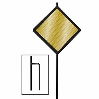 GRAINGER APPROVED Reflective Driveway Marker Amber PK12, 49VZ22