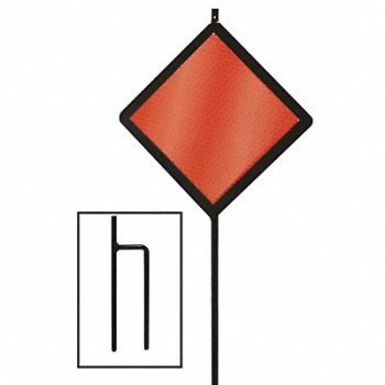 GRAINGER APPROVED Reflective Driveway Marker Red 48 H PK12, 52ZW80