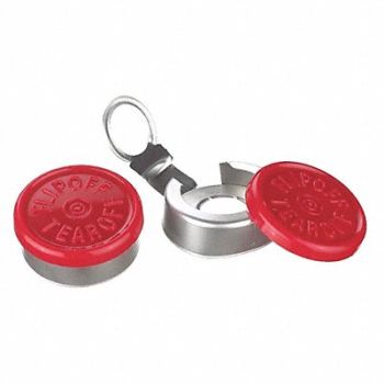 WHEATON Flip Cap Flip Cap Red PK1000, 49WD71