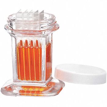 WHEATON Coplin Jar w/Cap Capacity 10 Slides PK6, 49WF40