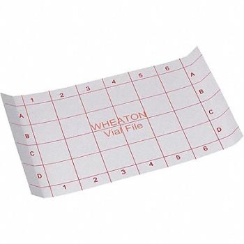 WHEATON Index Card For 24 Vials Store Case PK35, 49WG19