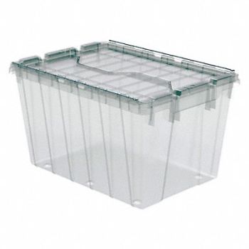 AKRO-MILS Attached Lid Ctr Clear Solid IndGrdPoly, 49XH32