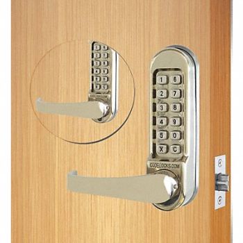 CODELOCKS Mechanical Lockset Stainless Steel Lever, 49XN87