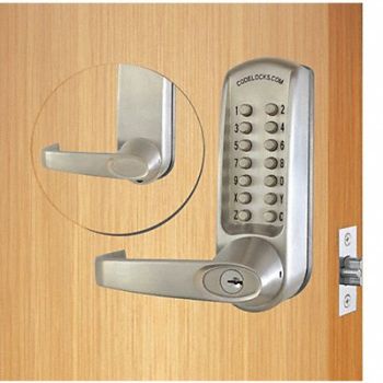 CODELOCKS Mechanical Lockset Brushed Steel Lever, 49XP03