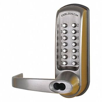 CODELOCKS Mechanical Lockset Brushed Steel Lever, 49XP10