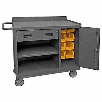 DURHAM MFG Mobile Cabinet Bench Steel 36 W 18 D, 49Y082