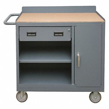 DURHAM MFG Mobile Cabinet Bench Hardboard 42 W 18 D, 49Y097