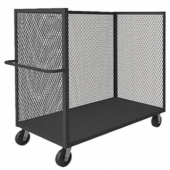 GRAINGER APPROVED Mesh 3-Sided Cart 2400 lb Steel 66 in., 49Y209