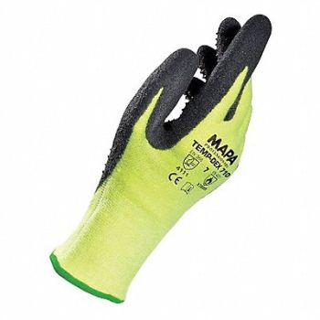 TEMP-DEX Heat Resistant Gloves Nitrile Ylw 9 PR, 49Y254