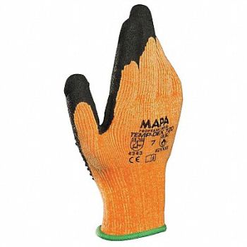 TEMP-DEX Heat Resistant Gloves Nitrile Orng 7 PR, 49Y256