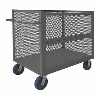 GRAINGER APPROVED 3 Sided Mesh Cart w/Drop Gate 2000 lb., 49Y496