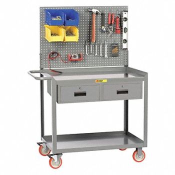 LITTLE GIANT Mobile Wrkstion Steel 36 L 24 W 2 Shelf, 49Y612