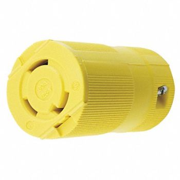 HUBBELL Locking Connector Yellow 2 Poles Phase 1, 49YK30