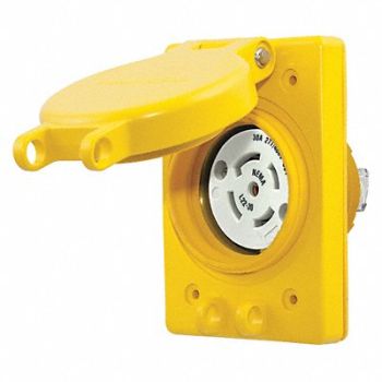 HUBBELL Watertight Locking Receptacle 277/480VAC, 49YK39