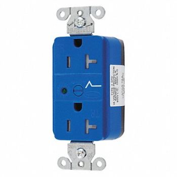 HUBBELL Receptacle Blue 1.0 HP 3 Wires Nylon, 49YK53