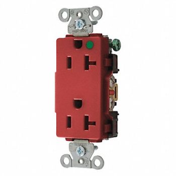 HUBBELL Receptacle Red 1.0 HP 20A 3 Wires, 49YK59