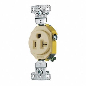 GRAINGER APPROVED Receptacle Ivory 1.0 HP 20A 3 Wires, 49YK61