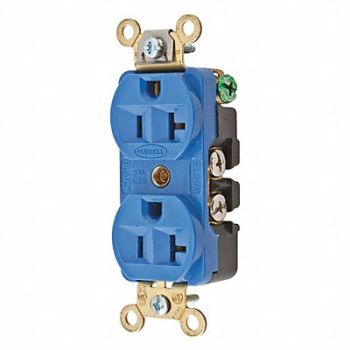 HUBBELL Receptacle Blue 1.0 HP 3 Wires Nylon, 49YK65