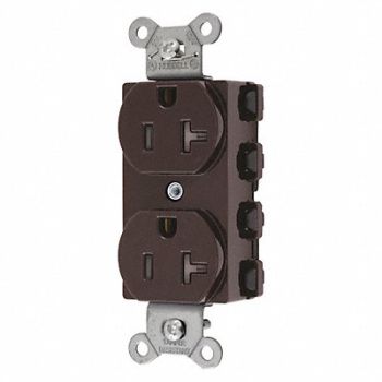 HUBBELL Receptacle Brown 1.0 HP Flush Mounting, 49YK83