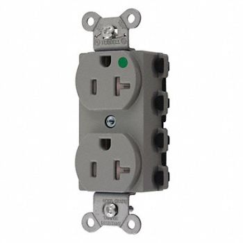 HUBBELL Receptacle Gray 1.0 HP Flush Mounting, 49YK88