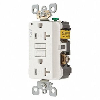HUBBELL Receptacle Wht 1.0 HP 3 Wires 2 Poles, 49YK98