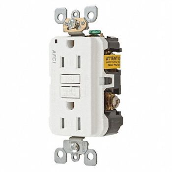 HUBBELL Receptacle White 0.5 HP 3 Wires, 49YL06