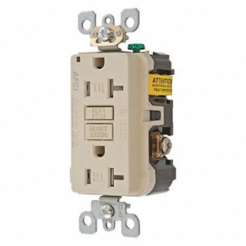 HUBBELL Receptacle Ivory 1.0 HP 3 Wires 2 Poles, 49YL09