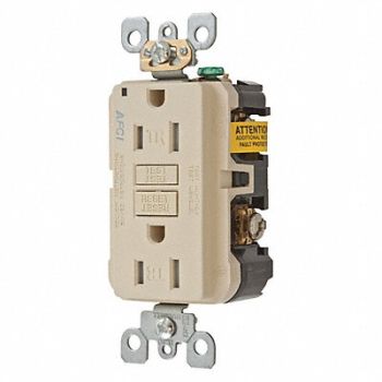 HUBBELL Receptacle Ivory 125VAC 15A 3 Wires, 49YL24