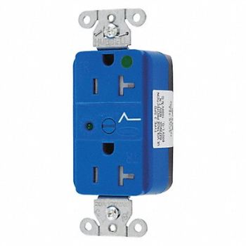 HUBBELL Receptacle Blue 1.0 HP 20A 3 Wires Nylon, 49YL28