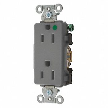 HUBBELL Receptacle Gray 125VAC 15A 3 Wires, 49YL35