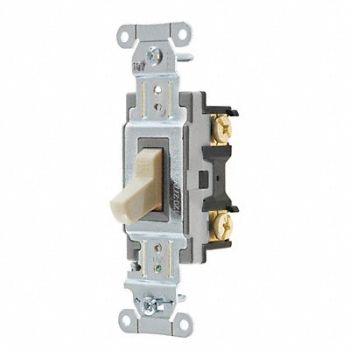 HUBBELL Wall Switch Ivory 1/2 HP 1-Pole Switch, 49YL41