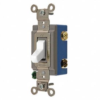 HUBBELL Wall Switch 15A Wht 1/2 HP 4-Way Switch, 49YL64