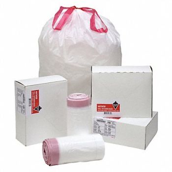TOUGH GUY Trash Bag 13 gal White PK100, 49YW58