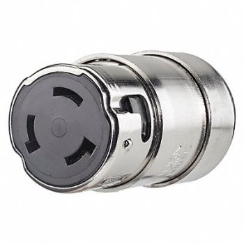 GRAINGER APPROVED Locking Connector Silver 125/250VAC 50A, 49YW92