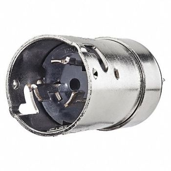 GRAINGER APPROVED Locking Plug Silver 125/250VAC 50A, 49YX21