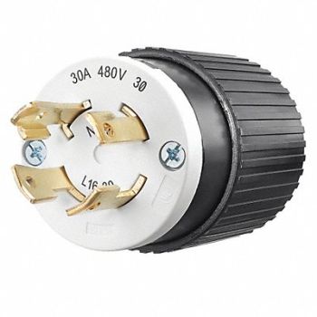 GRAINGER APPROVED Locking Plug Black/White 480VAC 10.0 HP, 49YX35