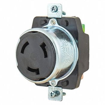 GRAINGER APPROVED Locking Receptacle Blk 600VAC/250VDC 50A, 49YX44