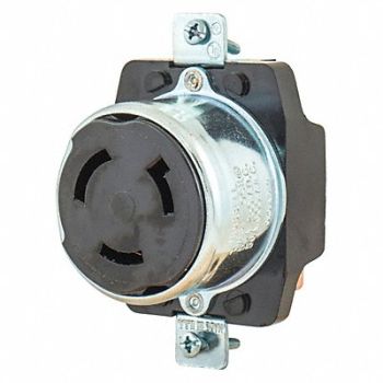 GRAINGER APPROVED Locking Receptacle Black 600VAC/250VDC, 49YX45