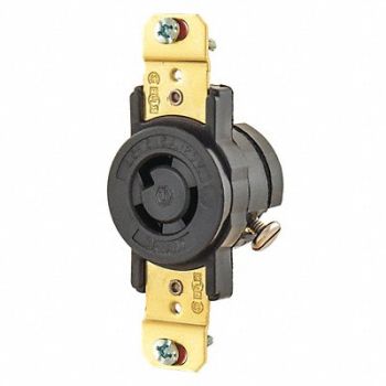 GRAINGER APPROVED Locking Receptacle Black 125VAC 0.5 HP, 49YX46
