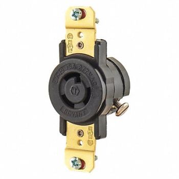 GRAINGER APPROVED Locking Receptacle Black 277VAC 2 HP 15A, 49YX47