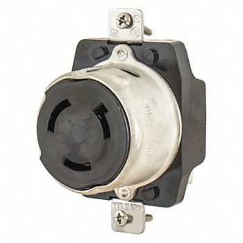 GRAINGER APPROVED Locking Receptacle Black 125VAC 50A, 49YX50