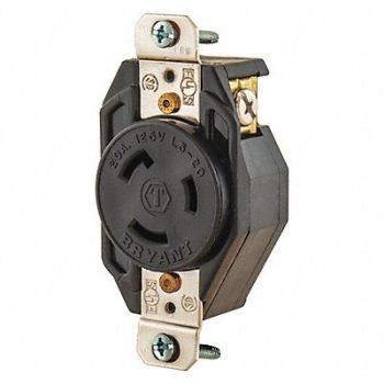 GRAINGER APPROVED Locking Receptacle Black 125VAC 1 HP 20A, 49YX51
