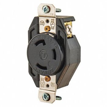 GRAINGER APPROVED Locking Receptacle Black 125VAC 2 HP 30A, 49YX52