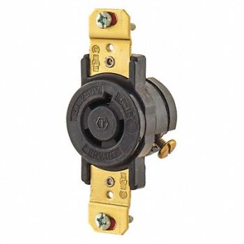 GRAINGER APPROVED Locking Receptacle Blk 250VAC 1.5 HP 15A, 49YX53