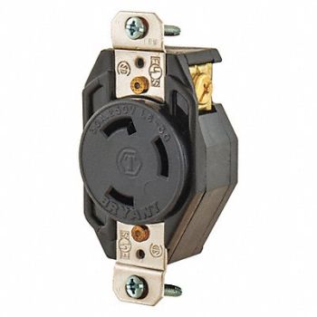 GRAINGER APPROVED Locking Receptacle Black 250VAC 2 HP 30A, 49YX55