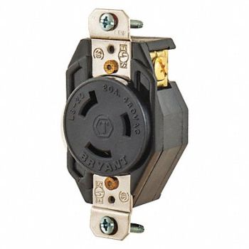 GRAINGER APPROVED Locking Receptacle Black 480VAC 3 HP 20A, 49YX57