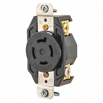 GRAINGER APPROVED Locking Receptacle Black 125/250VAC 20A, 49YX58