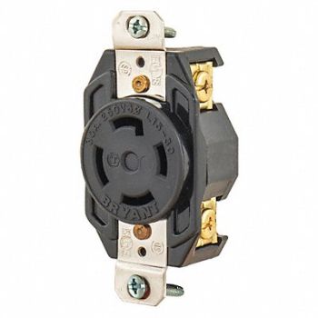 GRAINGER APPROVED Locking Receptacle Black 250VAC 3 HP 30A, 49YX61