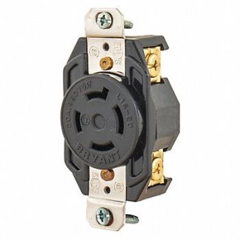 GRAINGER APPROVED Locking Receptacle Black 480VAC 5 HP 20A, 49YX62